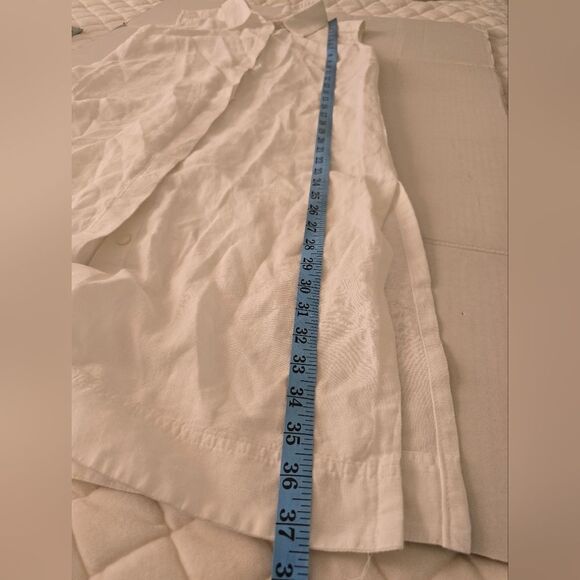 Chico's Linen Blend Buttom Down White Sleveless Shirt Tunic Size 16 - Picture 7 of 7